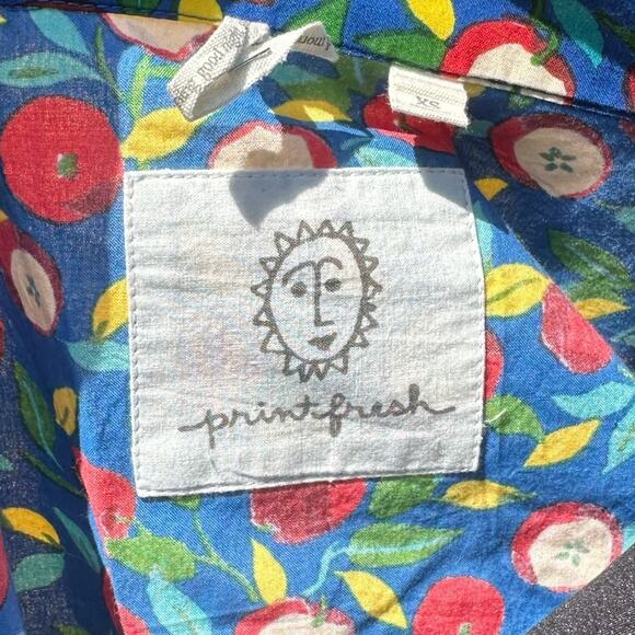 Print Fresh NWT Apple Orchard Novelty Print Pajama Set XS Short Sleeve Teacher - Picture 5 of 14